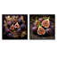 Figues gothiques en filigrane de fruits - fruits, ensemble de 2 collages carrés-1052719607-1052719600