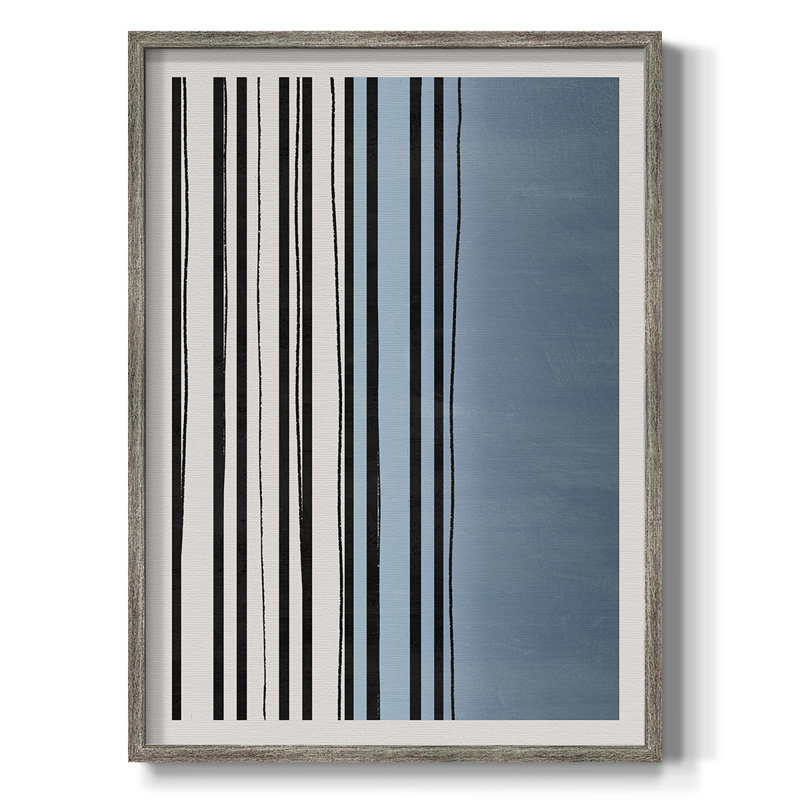 «Abstracto Azul I», reproduction encadrée - bois massif, H 15 po x l 12 po