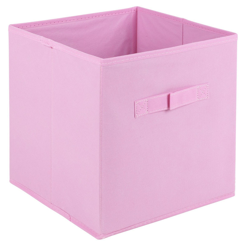 17 Stories Fabric Decorative Bin, Light Pink, 27cm H x 27cm W x 27cm D