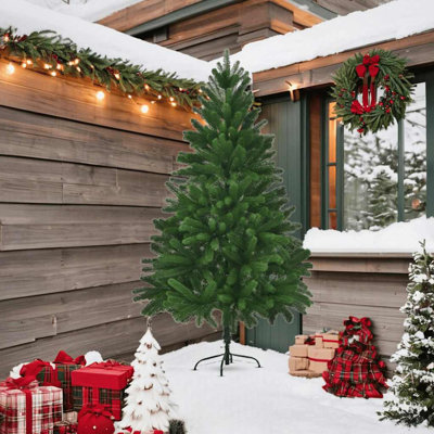 Arbre de Noël artificiel avec branches en forme d'aiguilles - vert