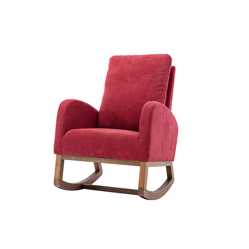 Living Room Comfortable Rocking Chair 39.7x37x27.1, Tissu de polyester bleu