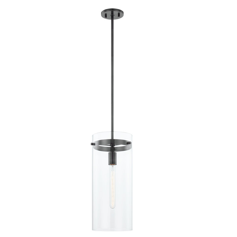 Luminaire suspendu 1 lumière, Bronze vieilli, H 13 po x l 4 po x P 4 po
