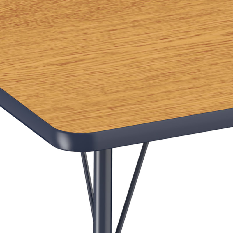 Table d'activité rectangulaire à hauteur réglable en forme de T, Gris/Bleu/Noir, 36 po x 72 po, Roulement à bille standard