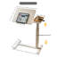 Bureau ajustable sur le dessus de lit avec dessus rabattable, table roulante pour ordinateur portable avec roulettes, blanc