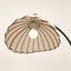 Lampe sur pied arquée en forme de pêcheur, lampe sur pied en métal courbé avec abat-jour en tissu à pétales ondulés, éclairage d'ambiance pour salon, chambre ou coin canapé.