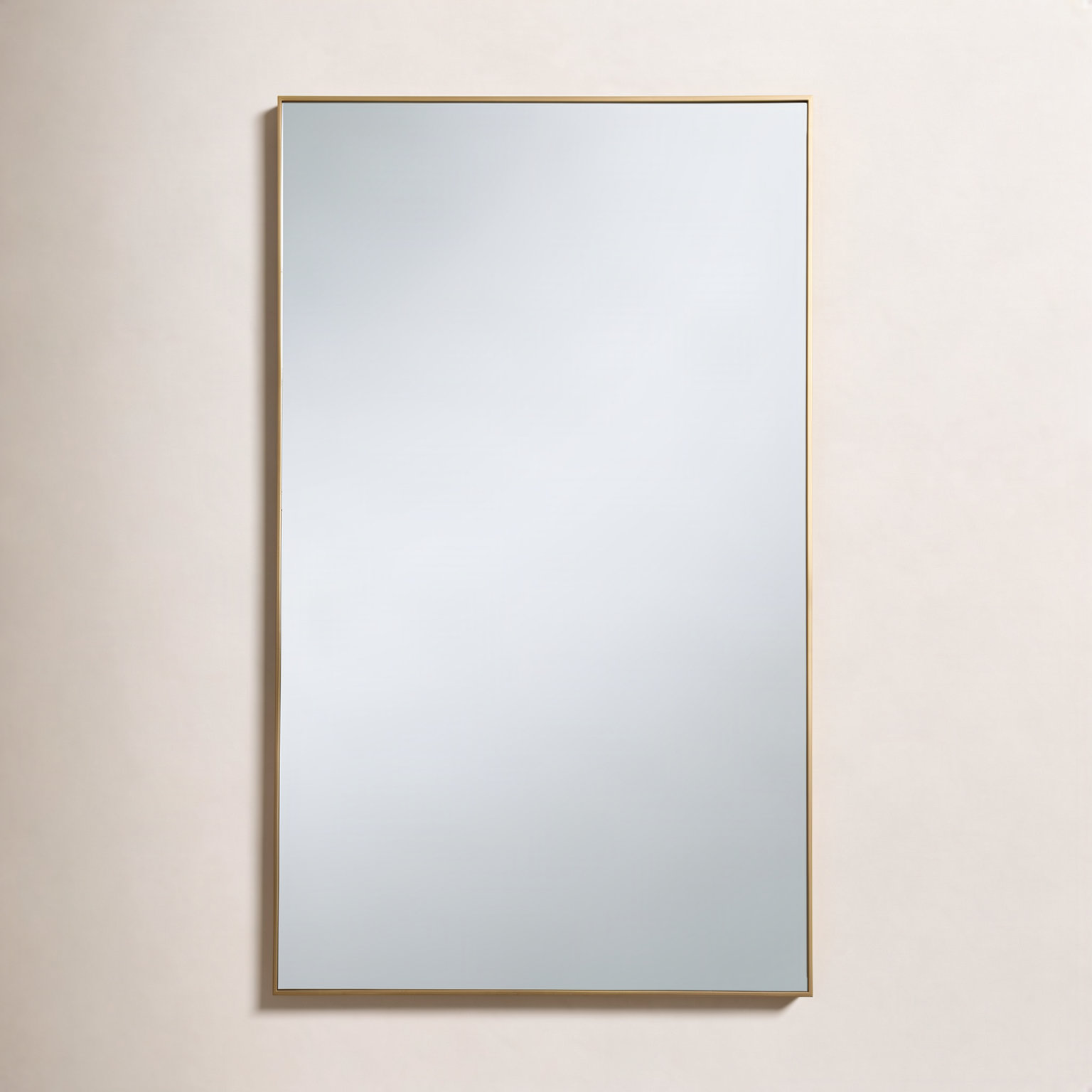 Sabine Metal Rectangle Wall Mirror, 60" x 36", Brass