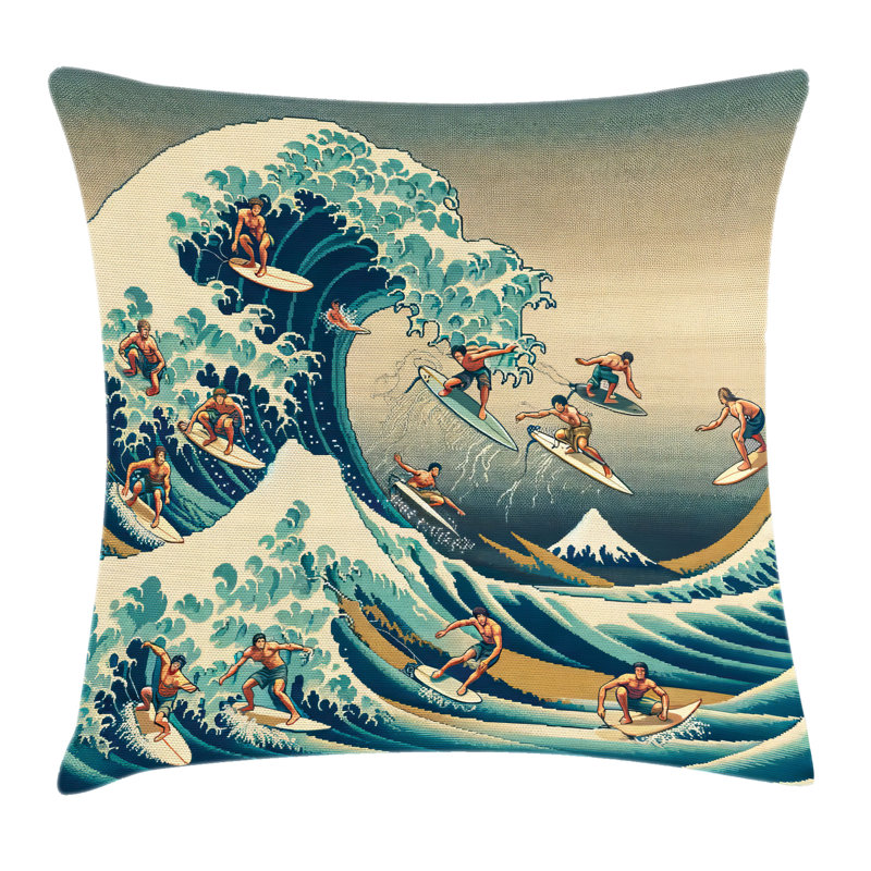 Seafoam Blue Eggshell Polyester Square Pillow Cover