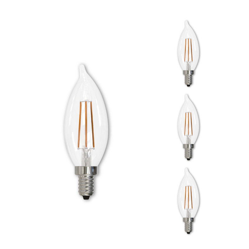 Ampoule DEL à culot candélabre transparent à intensité variable 5 watts CA10 - 500 lumens, 2700