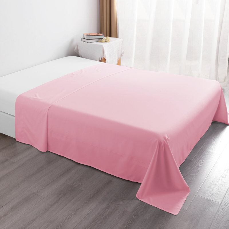 Drap plat en microfibre , Rose, Drap plat de taille très grand