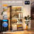 Display Cabinet With Glass Doors, 4-tier Curio Cabinet With 3 Color Lights For Collectibles, 65" Lighted Glass Display Case With Transparent Full-display Surface, Human Body Sensor, Black-1076383096
