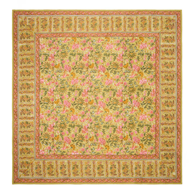 Trenton Tablecloth - Pink/Mustard - 59" x 59"