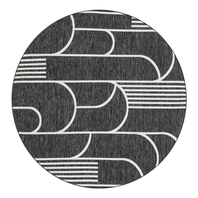 Tapis intérieur / extérieur moderne, Rond 6 pi 1 po