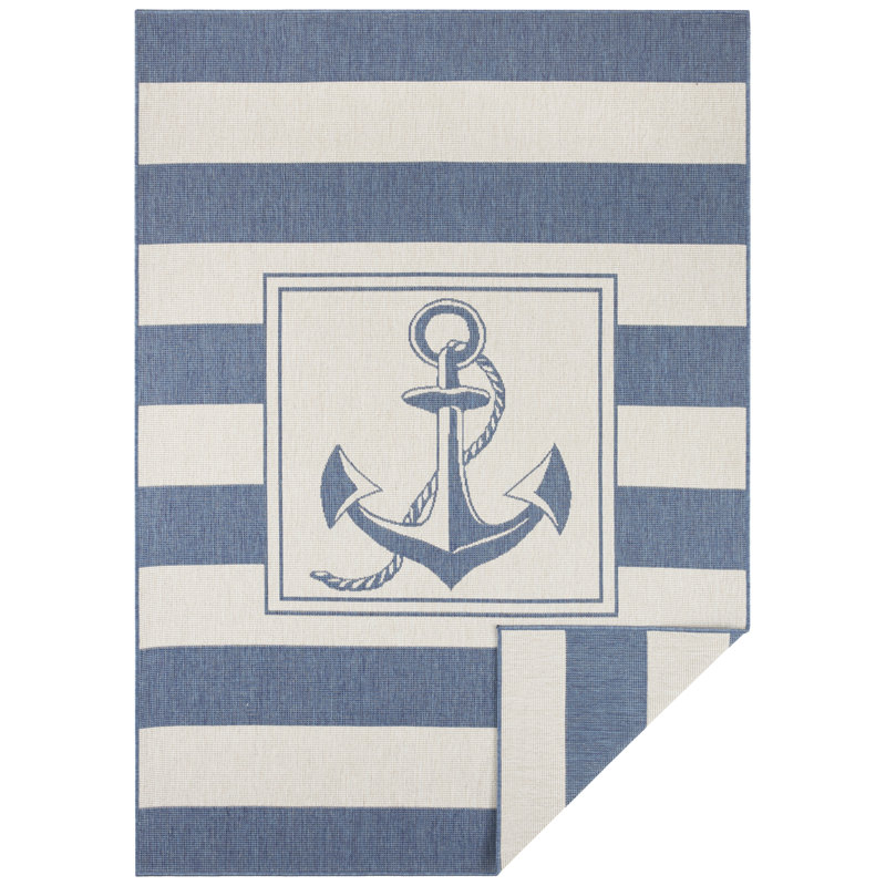 Gandara Flatweave Blue Rug, Rectangle 80 x 150cm