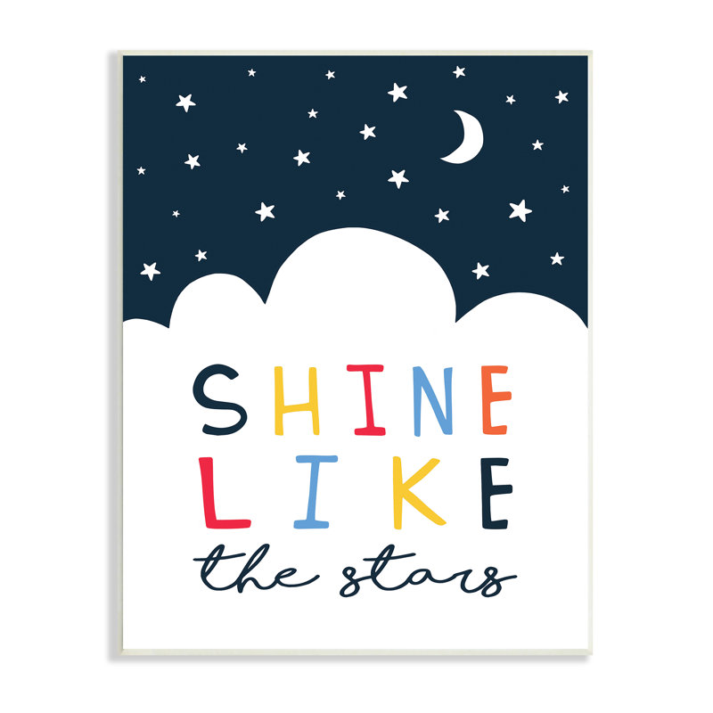 Shine Like The Stars - Art textuel, Plaque murale, H 19 po x l 13 po