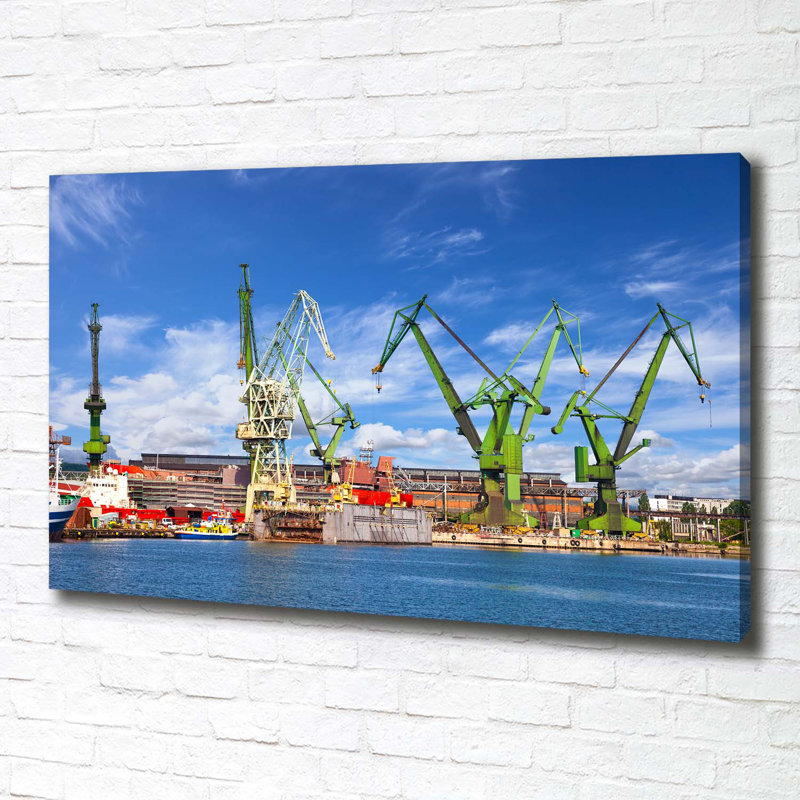 Shipyard In Gdansk - Wrapped Canvas Print