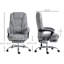 Fauteuil de massage avec 6 points de vibration, fauteuil d'ordinateur inclinable chauffant, fauteuil de bureau pivotant à hauteur réglable et repose-pieds, gris-1240582042