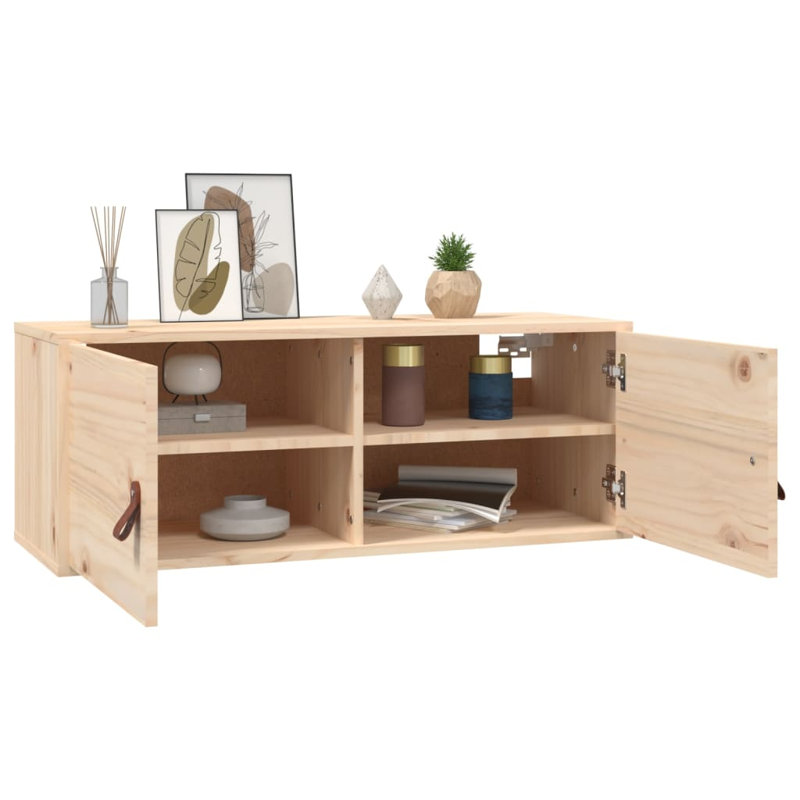 Melvindale Rectangle Floating Shelf Accent Chest, 30cm H x 80cm W x 30cm D, Brown