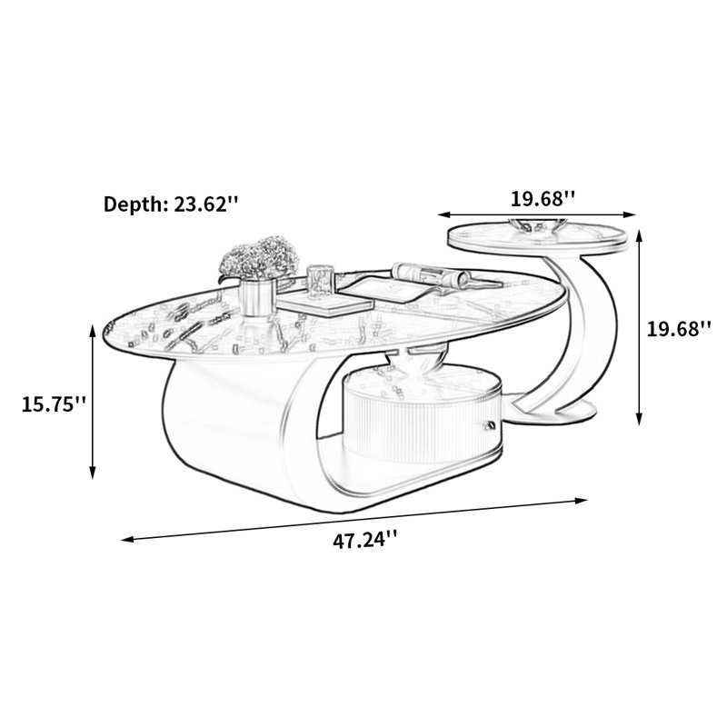 Brinda, White, 15.75" H x 47.24" L x 23.62" W