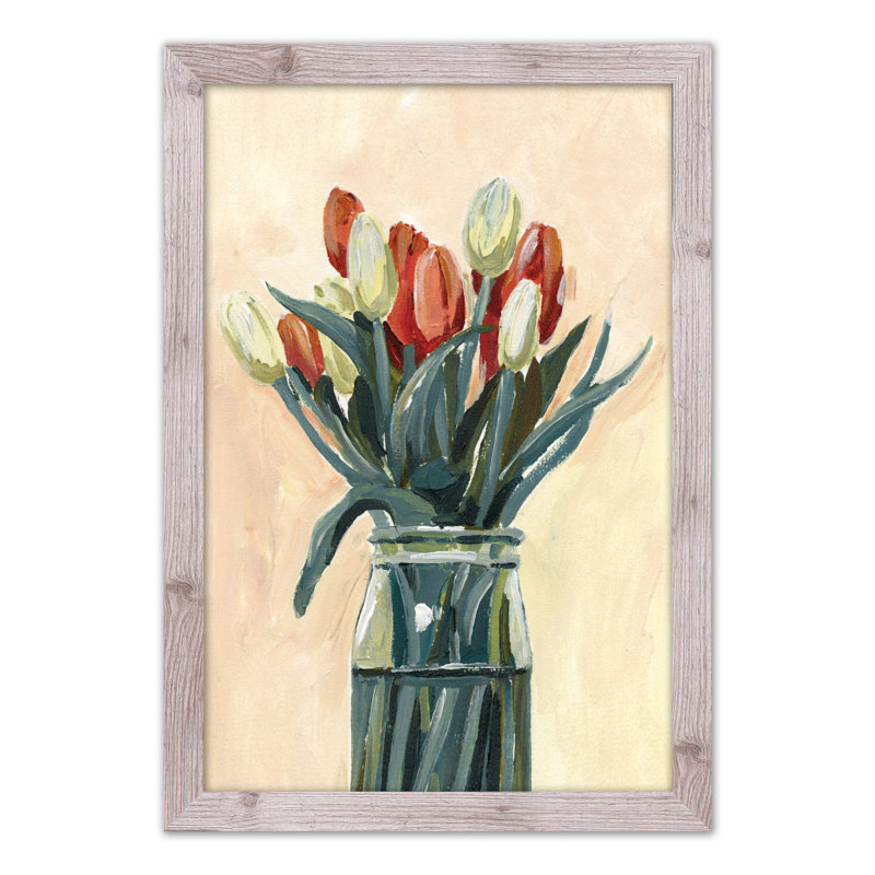 Vase de tulipes - Peinture, H 36 po x l 24 po x P 0,75 po, Cadre photo blanc en acrylique