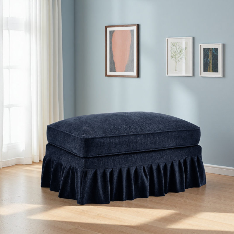 Repose-pieds en chenille, Bleu