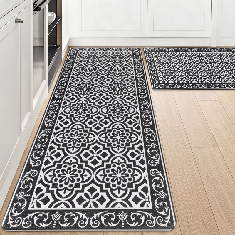 Tapis de cuisine antidérapant et antidérapant, Black