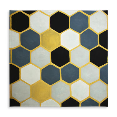 Modern Blue Cells Tablecloth | Abstract Indoor/Outdoor Decor