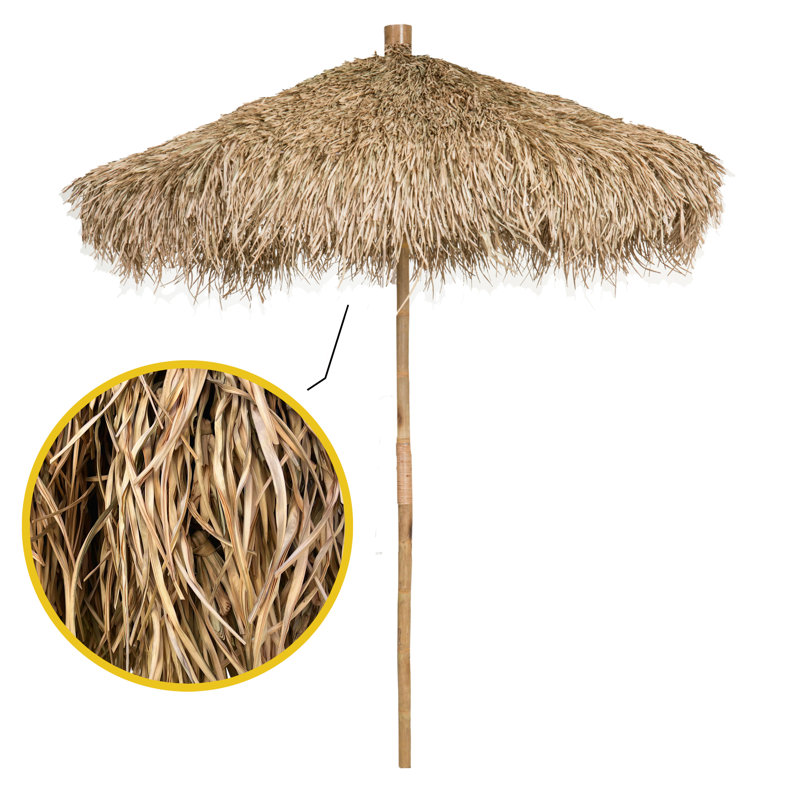 Natural Bamboo and Seagrass Thatch Beach Patio Umbrella