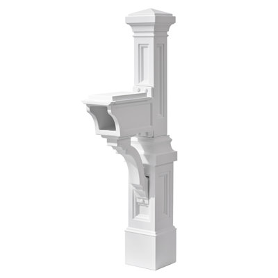 Step2 Classic White Atherton Plastic No Dig Mail Post Cover