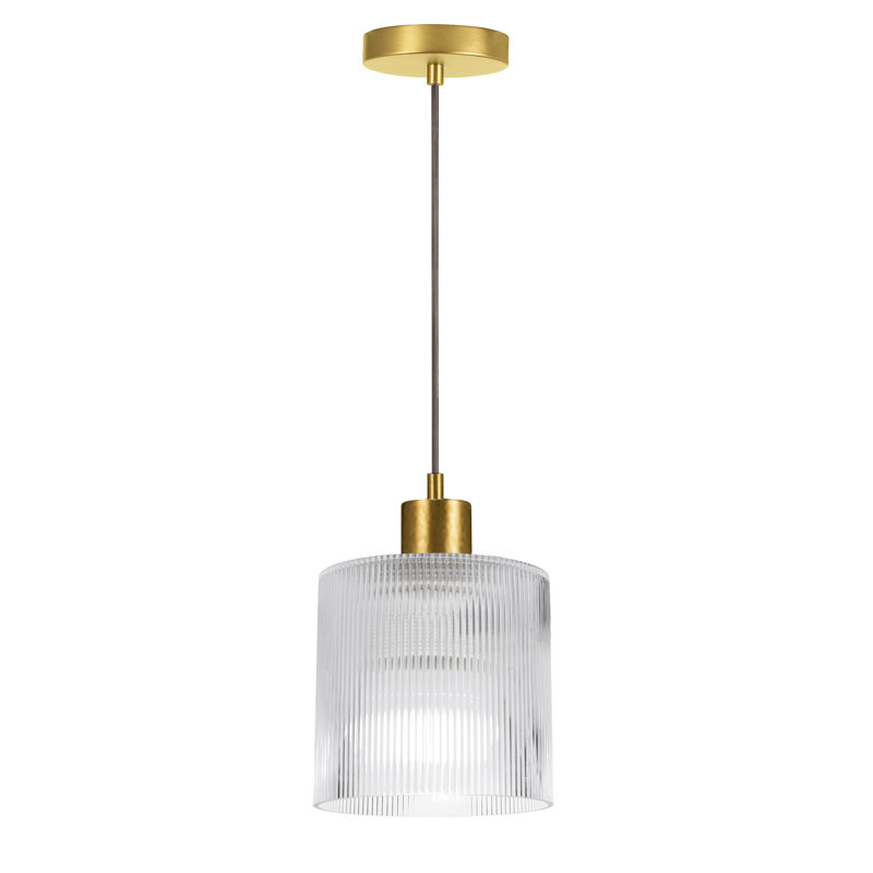 Luminaire suspendu 1 lumière Nadine, H 79,75 po x l 7 po x P 7 po, Laiton vieilli