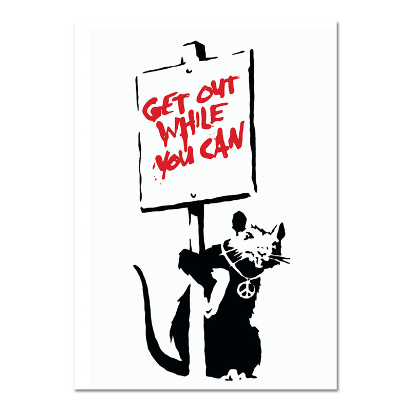 Mouse, Get Out While You Can by Banksy - No Frame Painting on Plastic / Acrylic, 95cm H x 65cm W