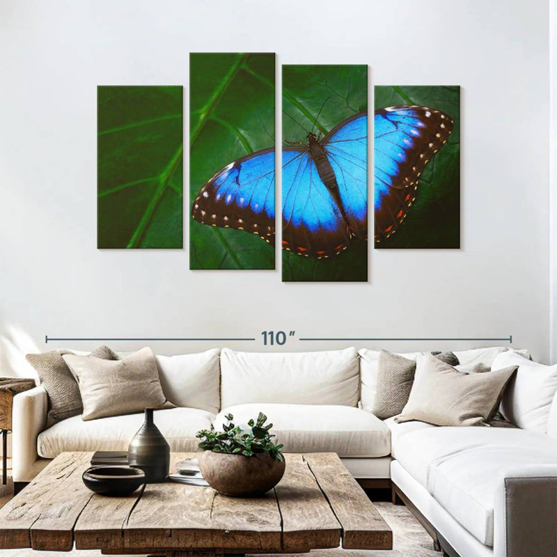 Brampt Pretty Blue Butterfly, 54" H x 84" W