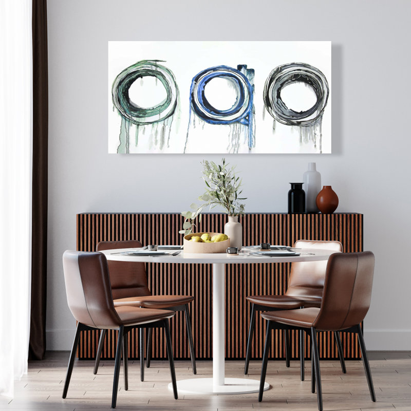 Trio de cercles - Toile de formes abstraites pour la décoration intérieure