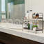 2 Tier Bathroom Organizer Countertop, Tray Storage Shelf with Metal Handles, Desktop Storage Unit