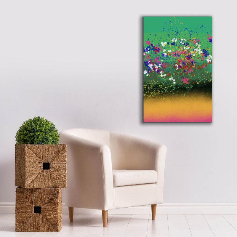 «Windflowers» par Cesare Bellassai, art mural sur toile, H 40 po x l 26 po x P 1,5 po