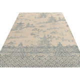 Distressed Homage Hand Knotted Wool Geometric Area Rug