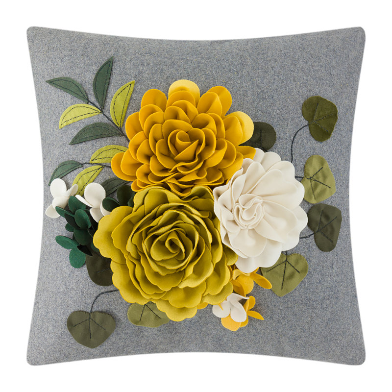  Housse de coussin décoratif, H 18 po x l 18 po, Square, Yellow