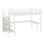 Lit mezzanine avec bureau en L et port USB, garde-robe, tablette et DEL-1801363369