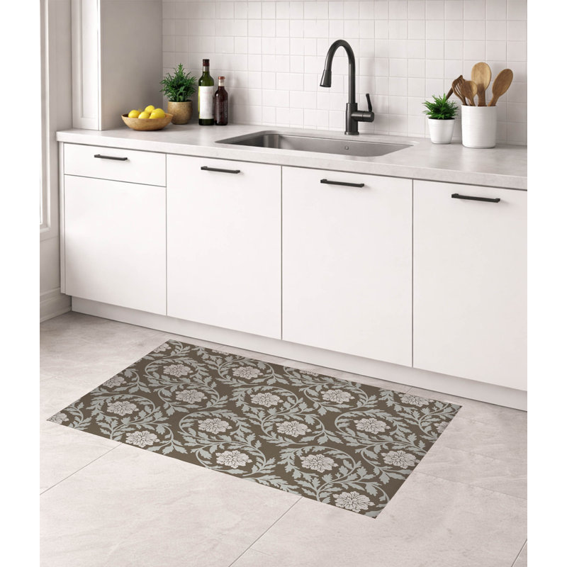 Penelope Low Profile Kitchen Mat, Brown, Rectangle 2' x 3'