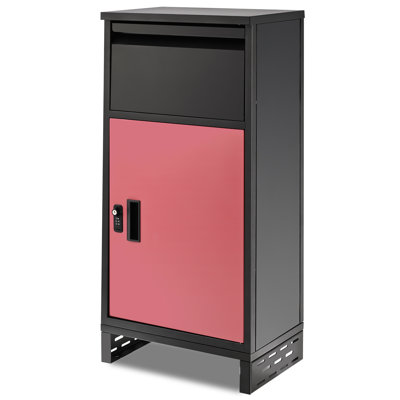 Package Delivery Boxes For Outside, 16.9" X 11" X 37.4" Large Galvanized Steel Wall And Floor Mount Locking Mailbox, Anti-theft Delivery Box For Porch, Ipx3 Waterproof