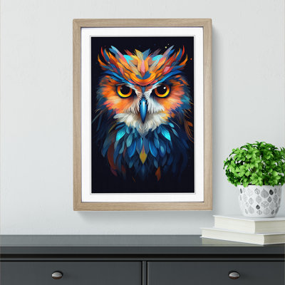 Owl Minimalism 1 Piece Single Picture Frame Wall Art