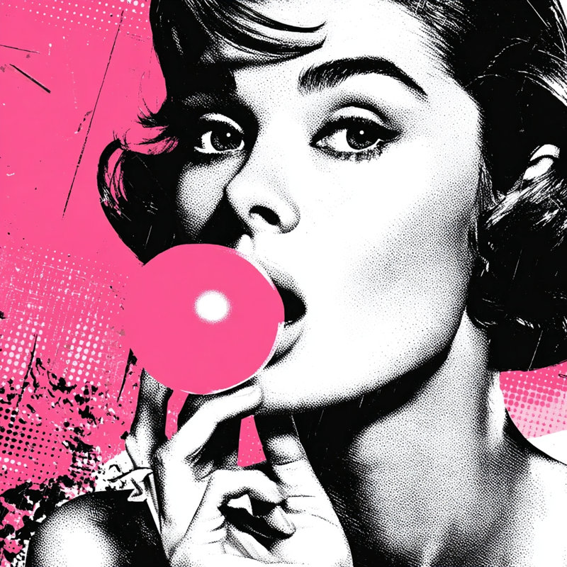 Art mural sur toile Bubble Pop Muse, L 20 po x H 20 po x P 1,5 po