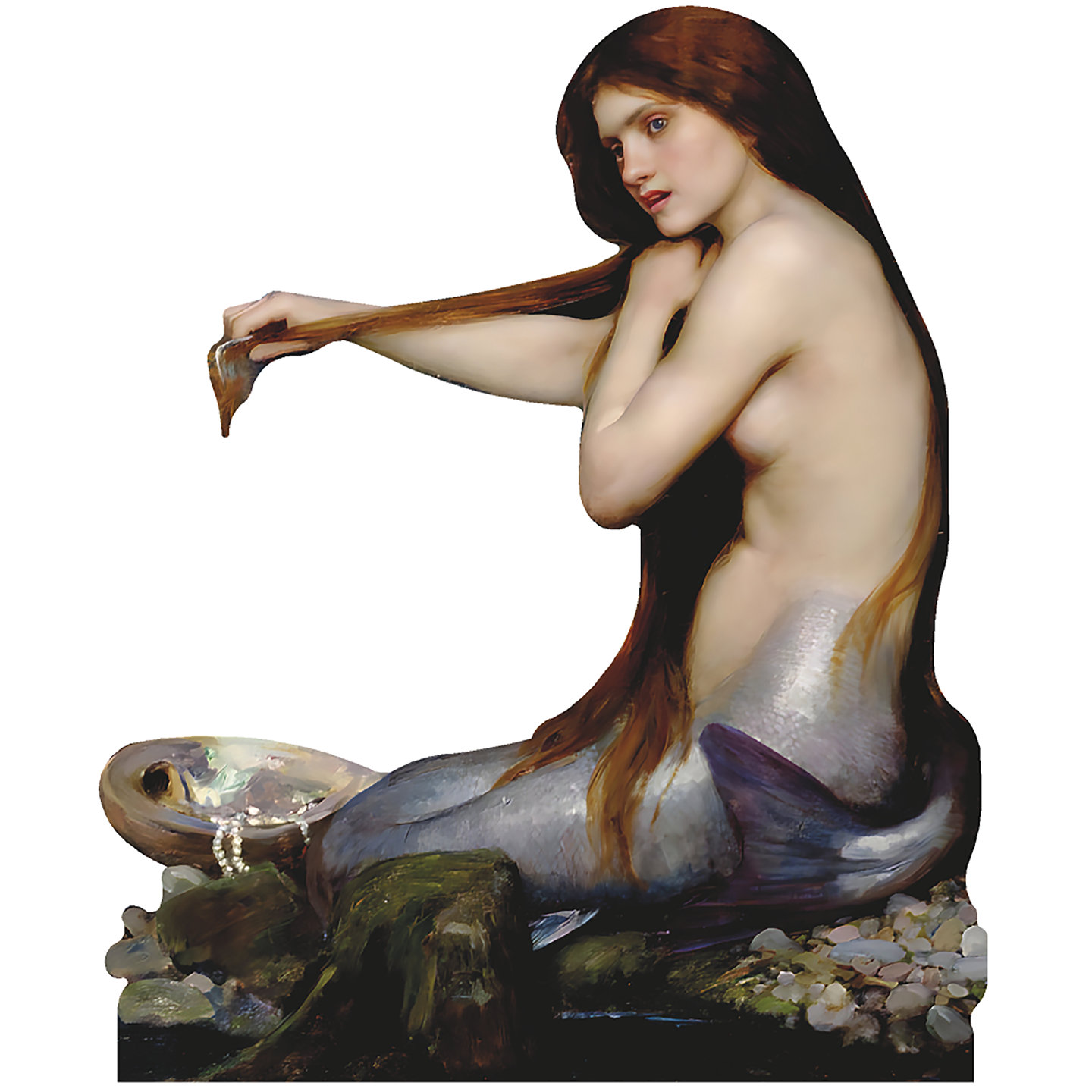 Wet Paint Printing Mermaid Painting John Waterhouse 1990 Cardboard