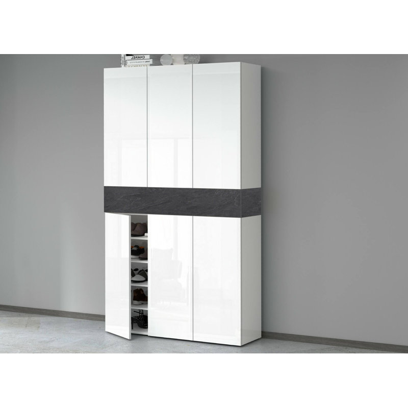 15 Pair Shoe Storage Cabinet, Black