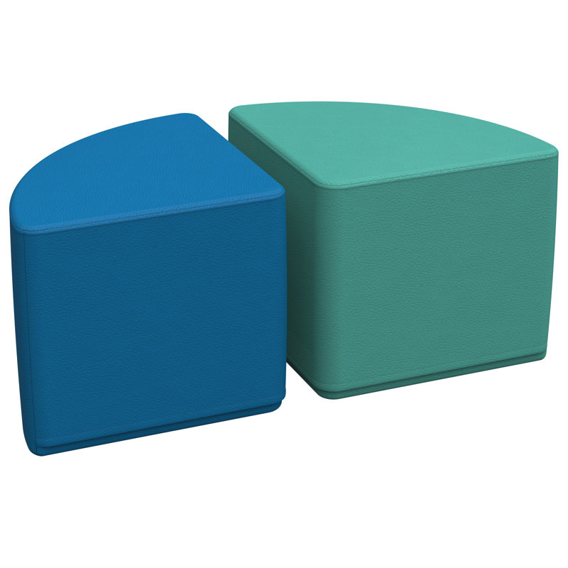 SoftScape Pie Ottoman, Green/Gray, 16" H x 18" W x 18" D