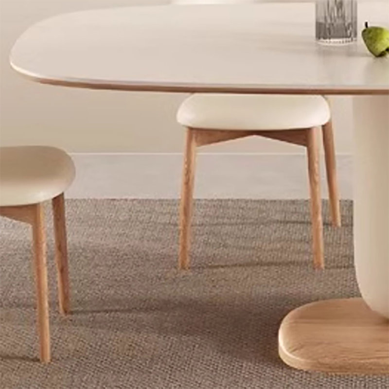 Ensemble de salle à manger en bois massif crème ovale Rock-Board, H 29,5 po x L 55,1 po x l 31,4 po