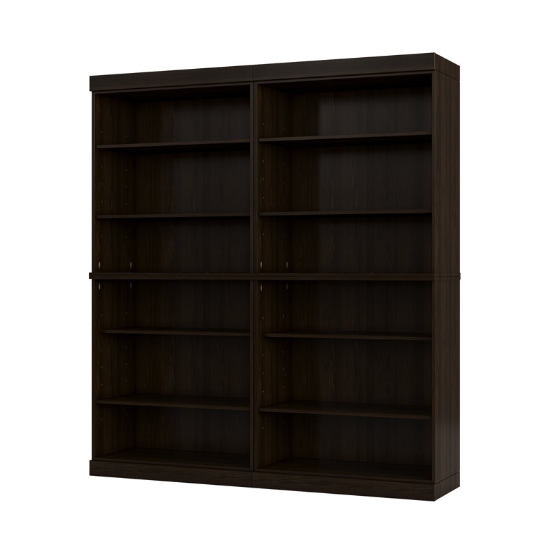 100% Solid Wood Tall Modular Bookcase Cabinet With 12 Adjustable Shelves, Open Display Storage Bookshelf, 64" W X 71.5" H