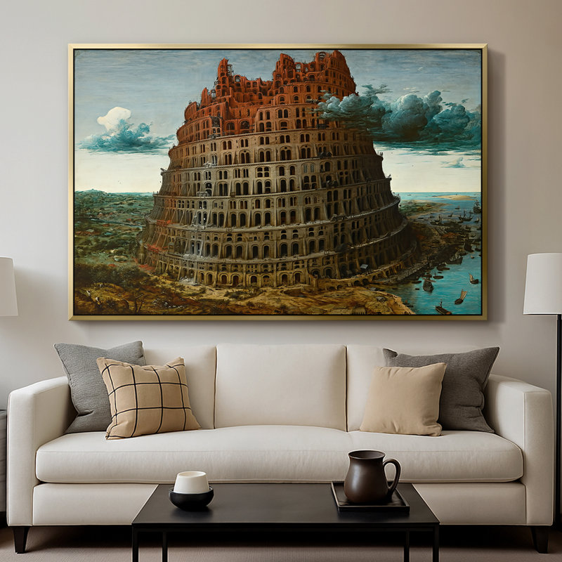 La tour de Babel, v. 1568 - Toile tendue avec châssis, Peter Bruegel l'Ancien, 26 x 40, Doré