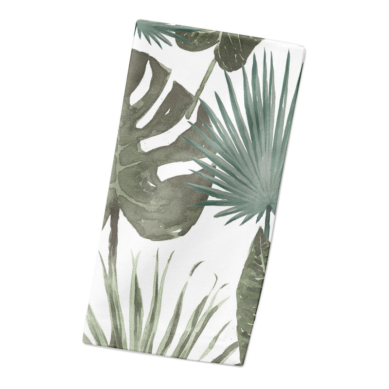 Mousseau Cotton Floral Square Napkin, White