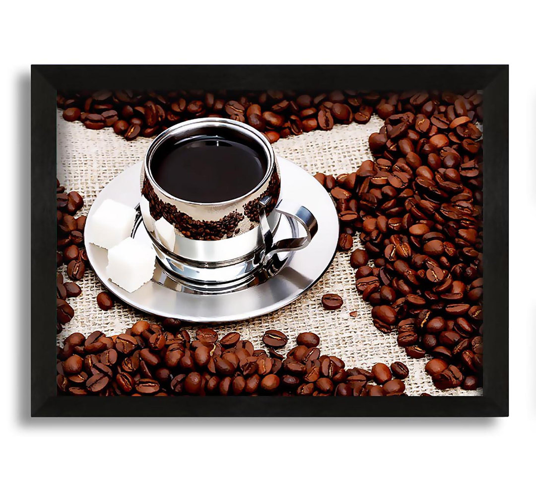 Gerahmtes Leinwandbild Silver Coffee Beans