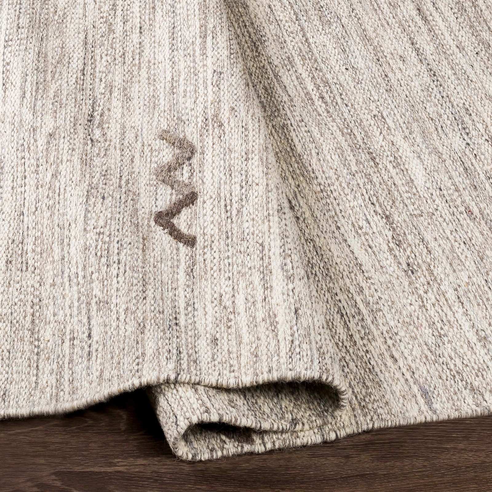 Bodie Light Gray Brown Hand-Woven Wool Rug, Rectangle 2' x 3'
